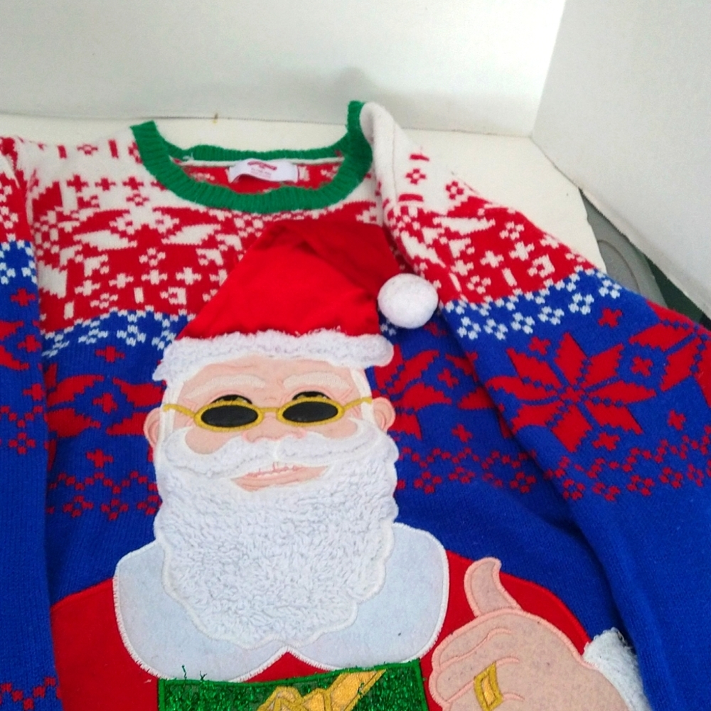 Cool sunglass and an ugly christmas sweater size extra large holiday time